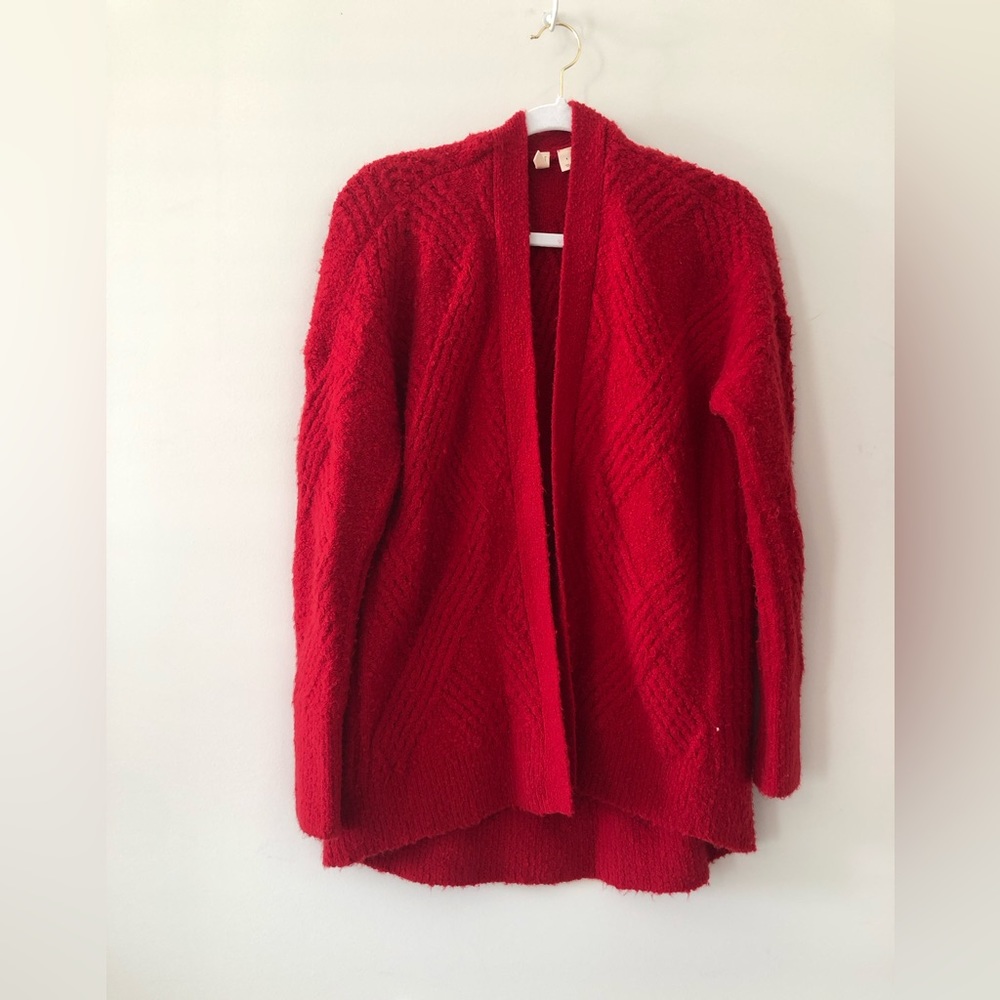 Anthropologie Moth cardigan sweater, red, EUC